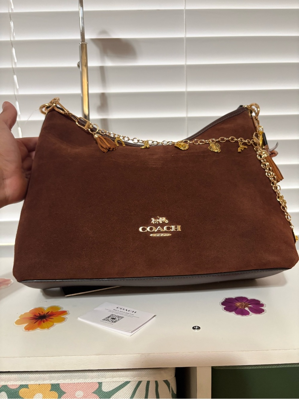 🤎Coach Laurel Bag Suede Shoulder tassel - Picture 8 of 10